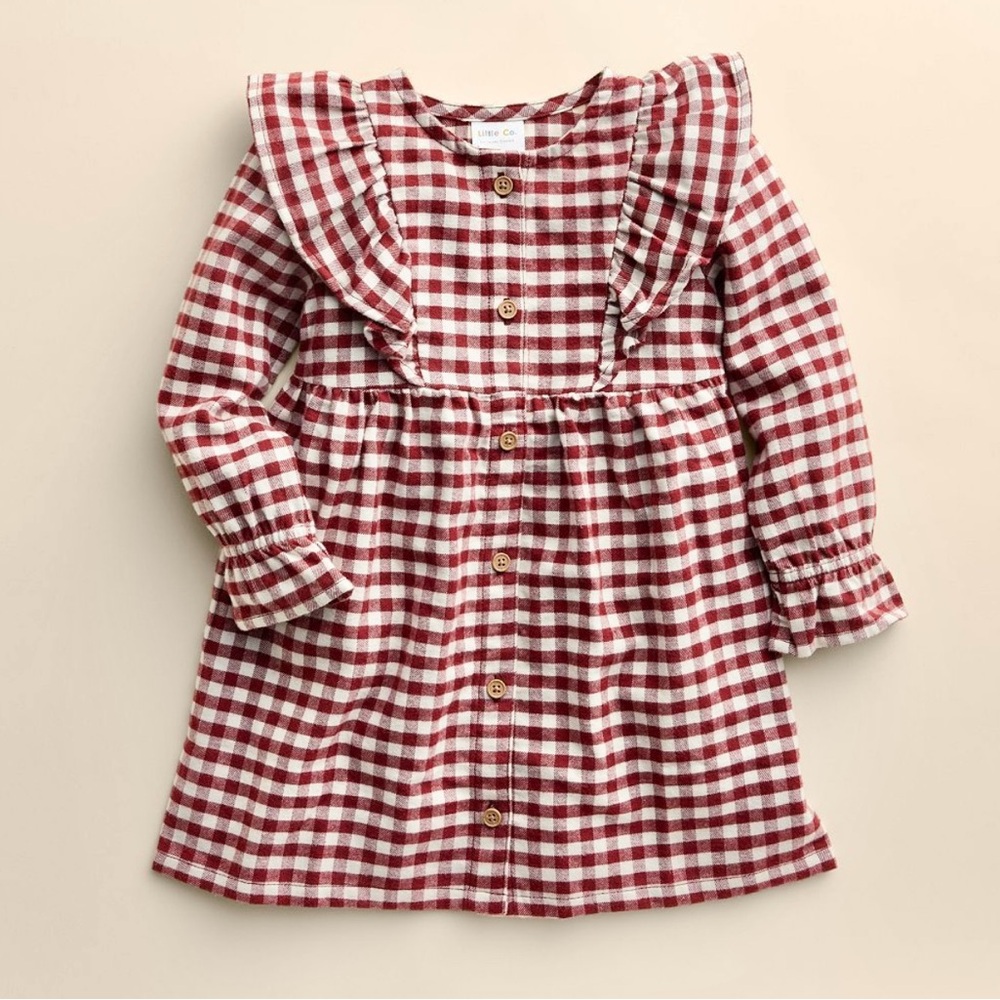 Little Co. by Lauren Conrad Girls’ Red Gingham Flutter Christmas Dress